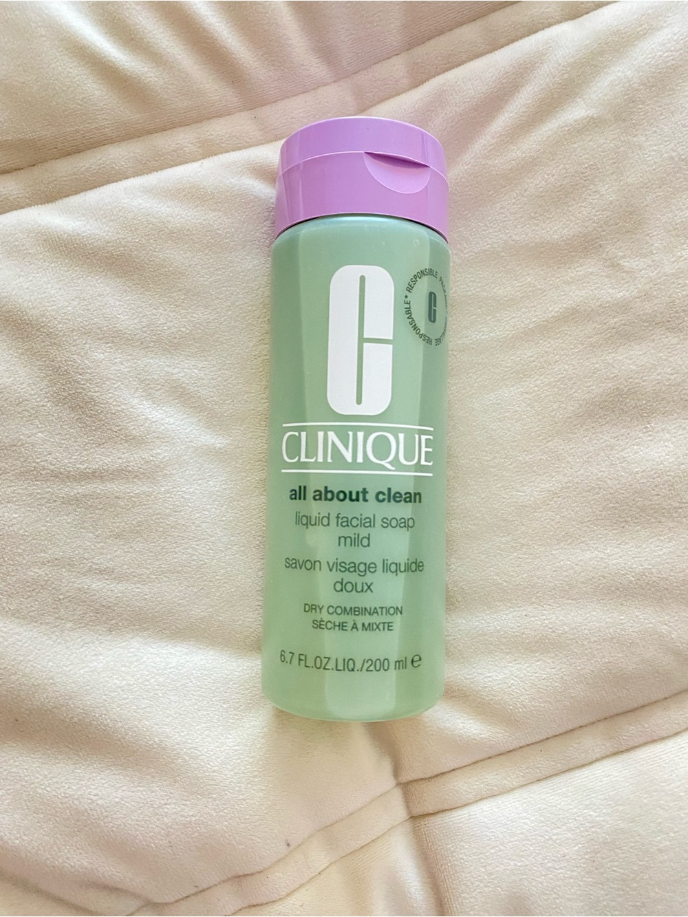 Clinique All About Clean Liquid Facial Soap — Green with Lavender Cap